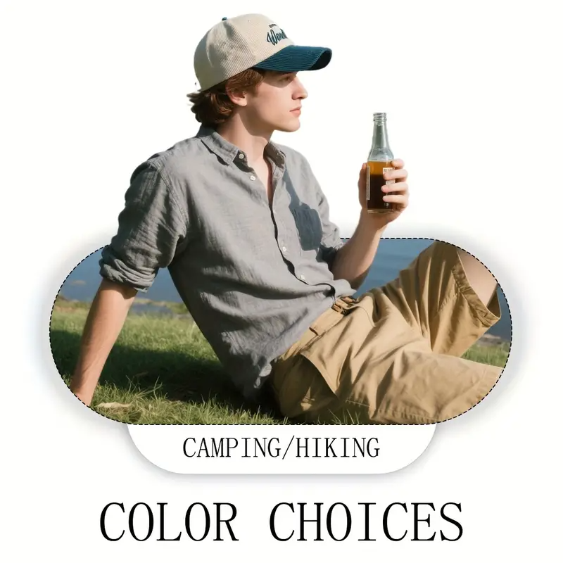 Elegant Dual-Tone Corduroy Baseball Cap with Embroidered Lettering - Soft, Adjustable & Breathable Dad Hat for Men Women