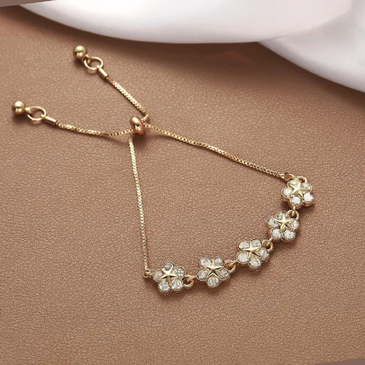 Hot-Selling Light Luxury Niche Design High-End Sense Inlaid Rhinestone Bracelet Jewelry Push-Pull Bracelet