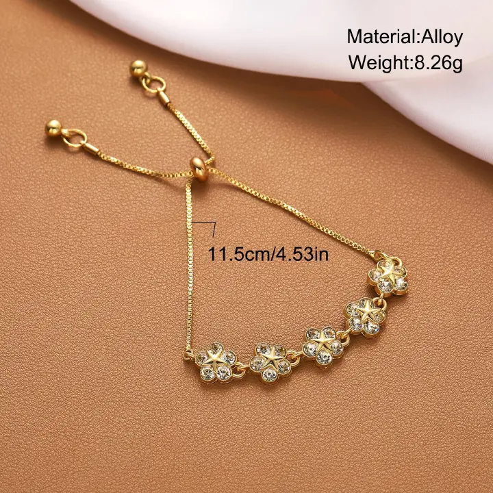 Hot-Selling Light Luxury Niche Design High-End Sense Inlaid Rhinestone Bracelet Jewelry Push-Pull Bracelet