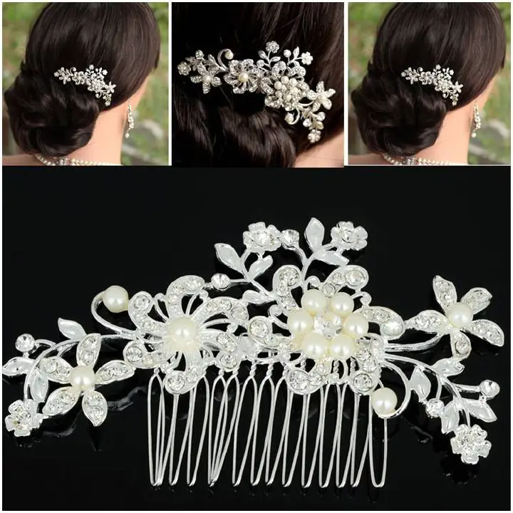 Pearl Wedding Hair Comb Clip Crystal Bridal Hairpin Jewelry Hair Accessory