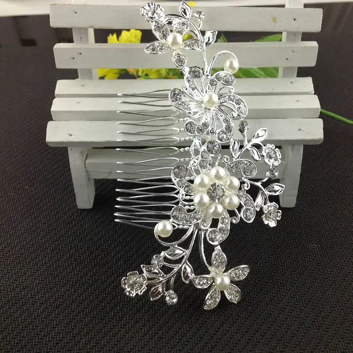 Pearl Wedding Hair Comb Clip Crystal Bridal Hairpin Jewelry Hair Accessory
