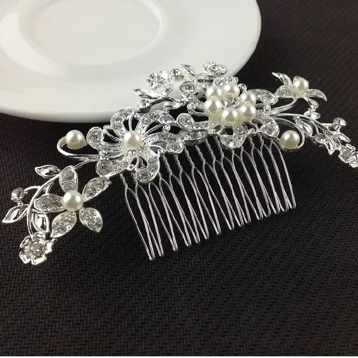 Pearl Wedding Hair Comb Clip Crystal Bridal Hairpin Jewelry Hair Accessory