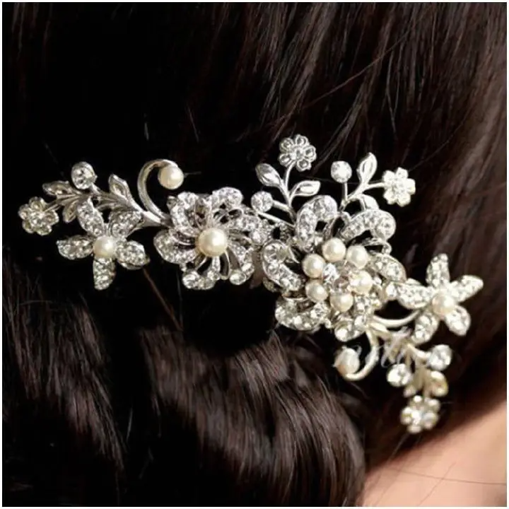Pearl Wedding Hair Comb Clip Crystal Bridal Hairpin Jewelry Hair Accessory