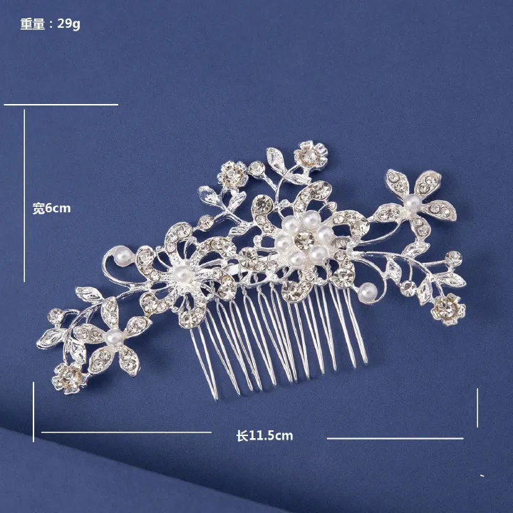 Pearl Wedding Hair Comb Clip Crystal Bridal Hairpin Jewelry Hair Accessory