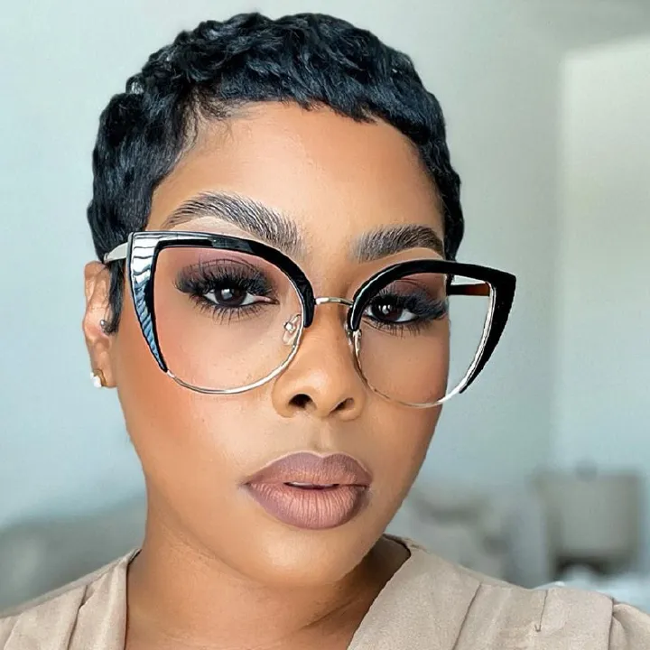 Fashion Gold Metal Optical Eyeglasses Frames For Women Designer Luxury Ladies Retro Eyewear Computer Glasses Anti Blue Light New