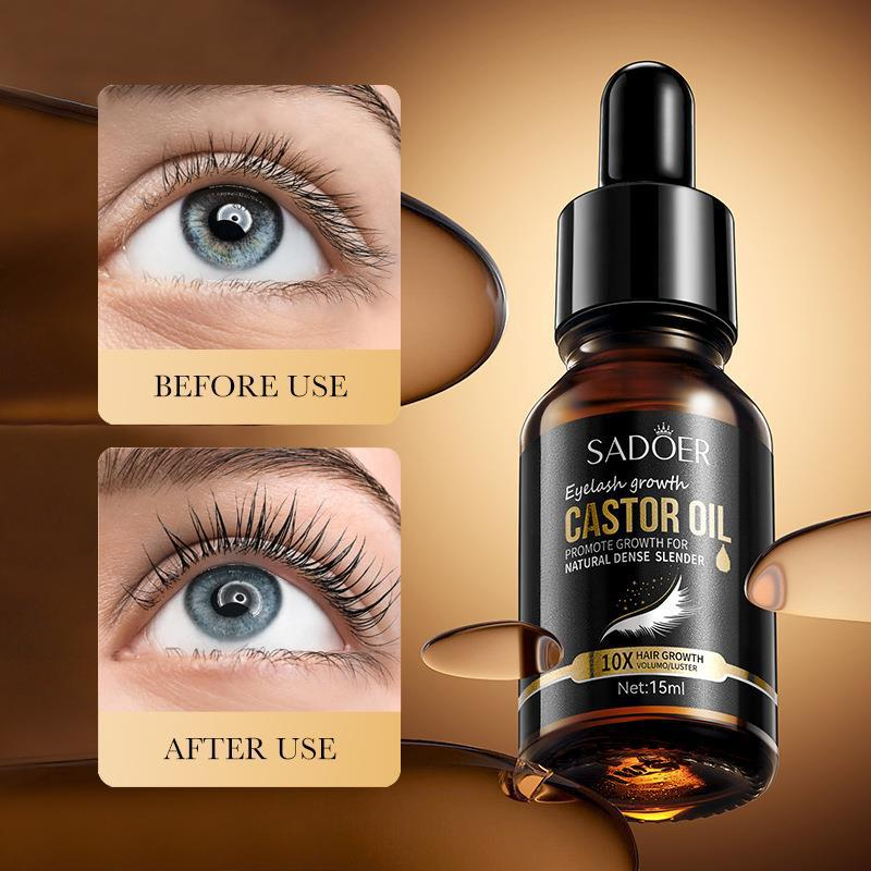 SADOER Natural Thick Fiber Long Curl Natural Castor Oil Ingredient Eyelash Growth Nutrient Solution view 3