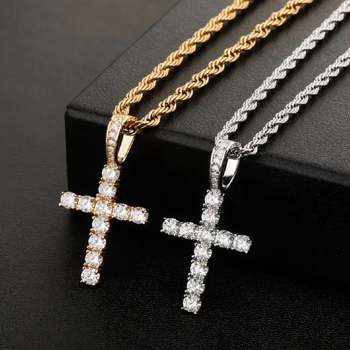 American Twist Chain Cross Men'S Simple Jewelry Casual Pendant Hip-Hop Necklace Pendant Men'S Explosive Cross