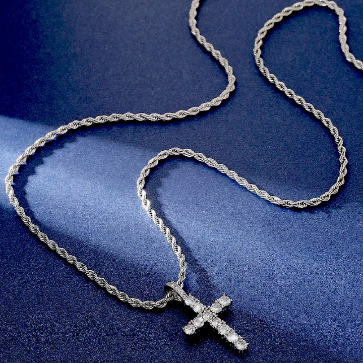 American Twist Chain Cross Men'S Simple Jewelry Casual Pendant Hip-Hop Necklace Pendant Men'S Explosive Cross