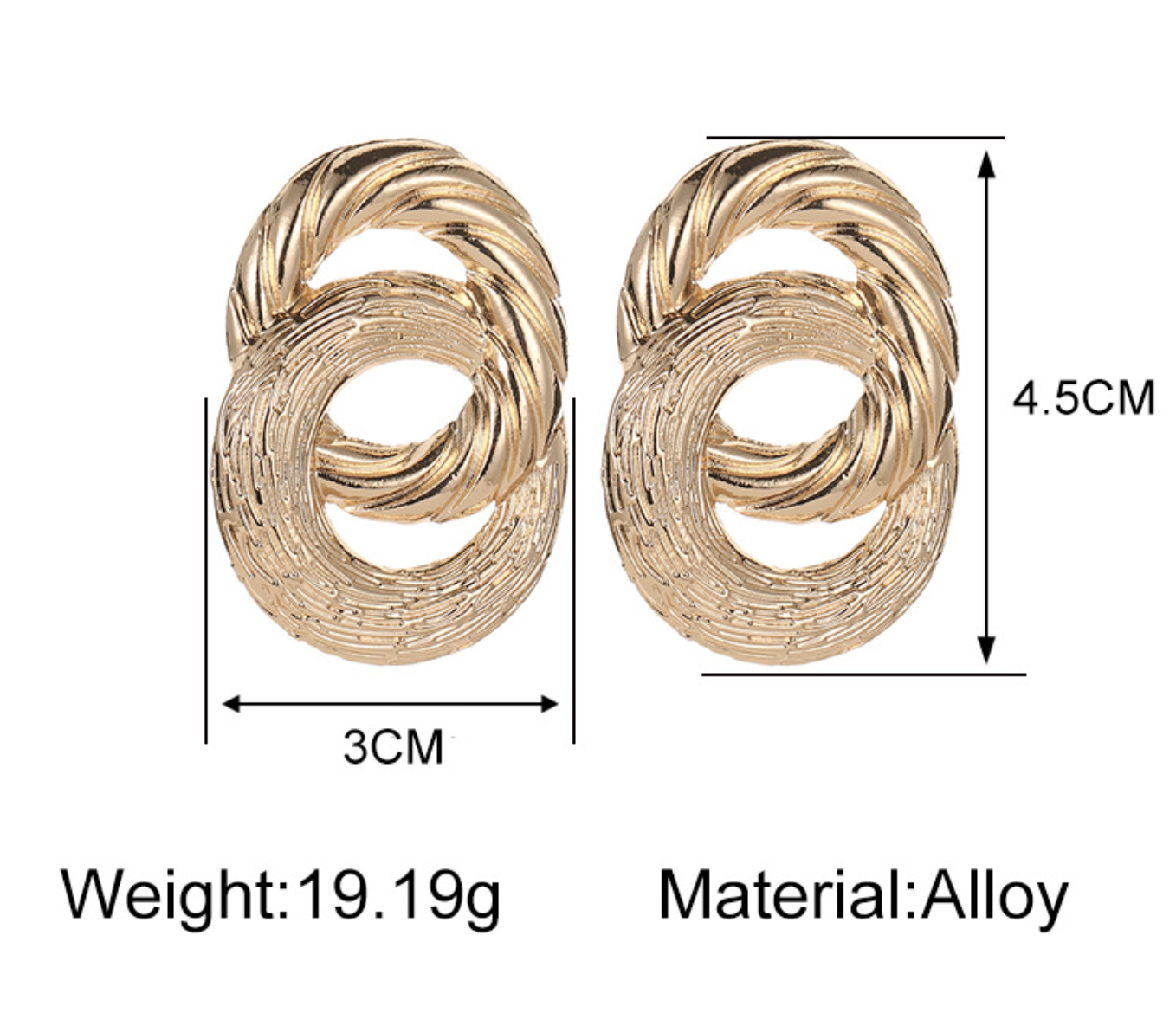 Vintage Fashion Gold Big Pendant Earrings for Women Geometry Crossed Metal Loops Drop Earrings Statement Women Jewelry