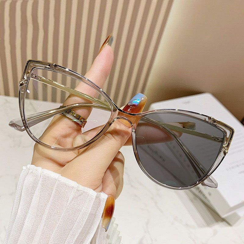 Candy Color Cat Eye Photochromic ultraviolet-proof Anti Blue Light Computer Eyeglasses Prescription Myopia Optical Glasses Frame