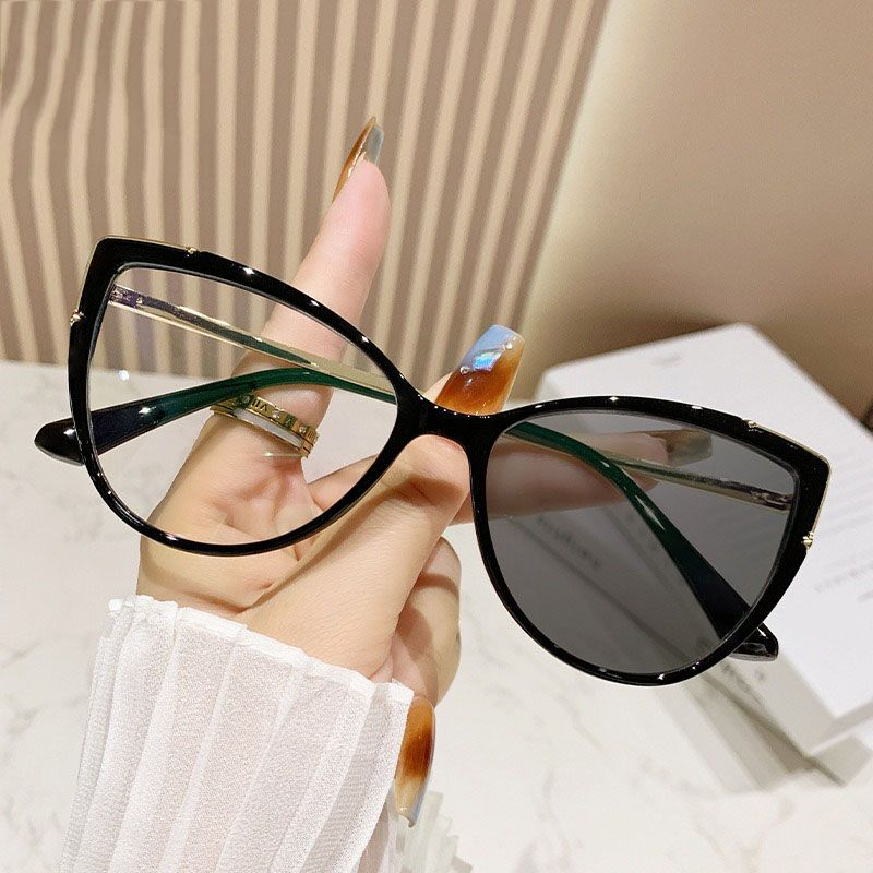 Candy Color Cat Eye Photochromic ultraviolet-proof Anti Blue Light Computer Eyeglasses Prescription Myopia Optical Glasses Frame