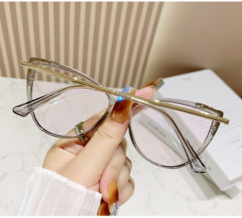 Candy Color Cat Eye Photochromic ultraviolet-proof Anti Blue Light Computer Eyeglasses Prescription Myopia Optical Glasses Frame