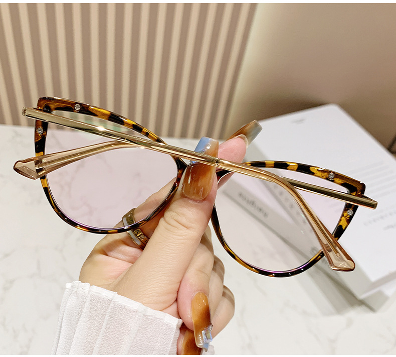 Candy Color Cat Eye Photochromic ultraviolet-proof Anti Blue Light Computer Eyeglasses Prescription Myopia Optical Glasses Frame