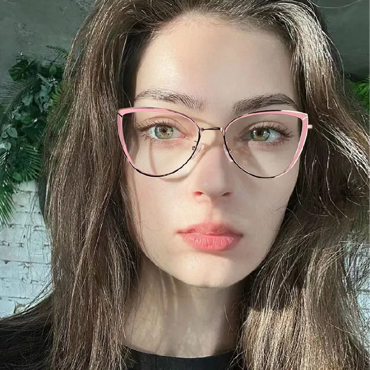 Cat Eye Photogrey Anti Blue Light Photochromic Women Glasses Eyewear Anti Reflection Wholesale Eyeglasses Frames 1PC