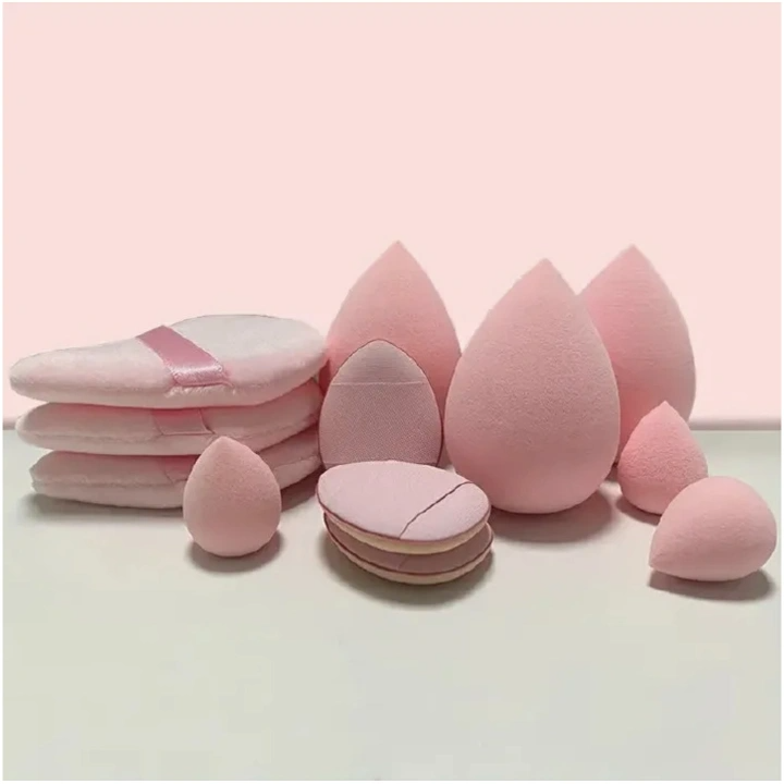 12pcs Makeup Puff Kit Blending Sponge Triangle Powder Puff Finger Air Puff For Flawless Make Up Beauty Tool Facial Tool Pink 12pcs