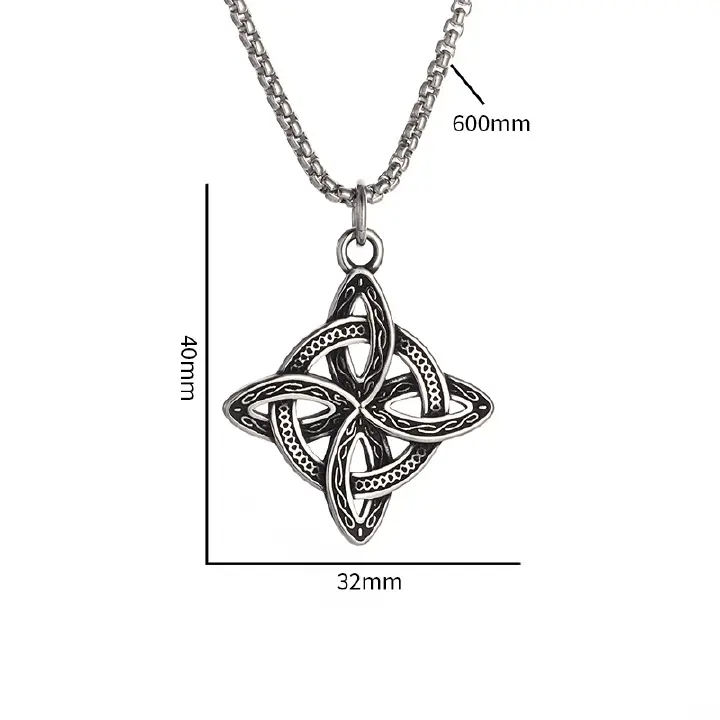 1pcWiccan Witch\'s Knot Necklace for Women\'s Magic Knot Pagan Pendant Irish Celtic Knot Lucky Amulet Jewelry Gift