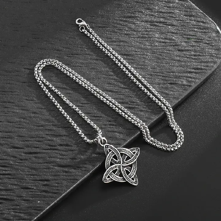 1pcWiccan Witch\'s Knot Necklace for Women\'s Magic Knot Pagan Pendant Irish Celtic Knot Lucky Amulet Jewelry Gift