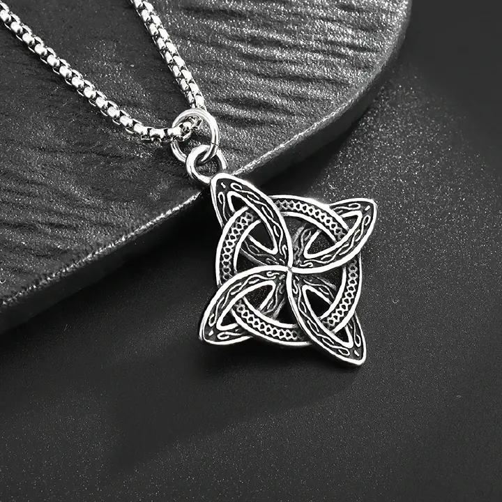 1pcWiccan Witch\'s Knot Necklace for Women\'s Magic Knot Pagan Pendant Irish Celtic Knot Lucky Amulet Jewelry Gift