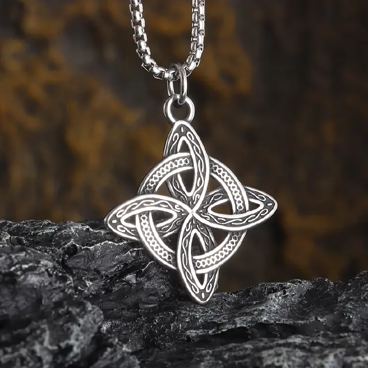 1pcWiccan Witch\'s Knot Necklace for Women\'s Magic Knot Pagan Pendant Irish Celtic Knot Lucky Amulet Jewelry Gift