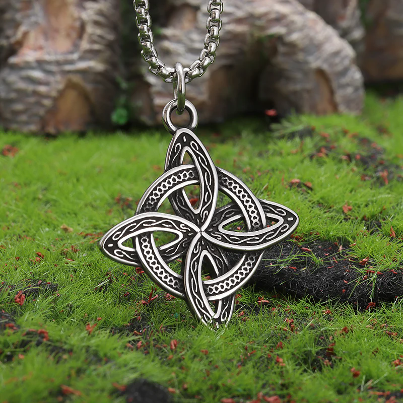 1pcWiccan Witch\'s Knot Necklace for Women\'s Magic Knot Pagan Pendant Irish Celtic Knot Lucky Amulet Jewelry Gift