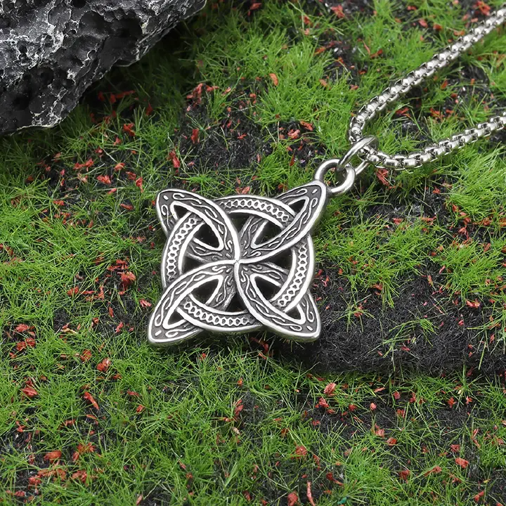 1pcWiccan Witch\'s Knot Necklace for Women\'s Magic Knot Pagan Pendant Irish Celtic Knot Lucky Amulet Jewelry Gift