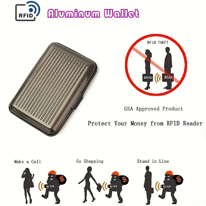 Waterproof Aluminum WalletID Wallet High Quality Aluminum Business Name Card Holder Business Credit Bank Card Clip ID Card case Box