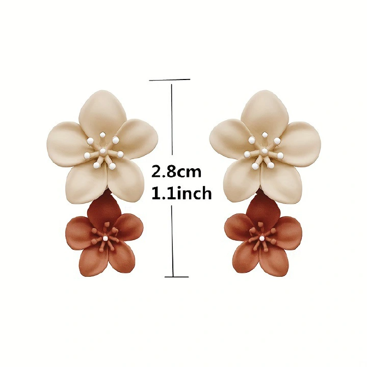 Autumn And Winter Women'S Earrings Temperament High-End Earrings Stud Earrings Autumn And Winter Flower Earrings