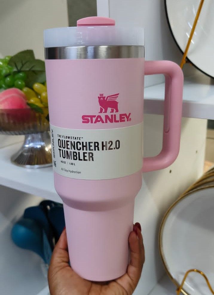 ORIGINAL STANELY CUP QUENCHER H2.0 TUMBLER WITH HANDLE AND STRAW 40 OZ