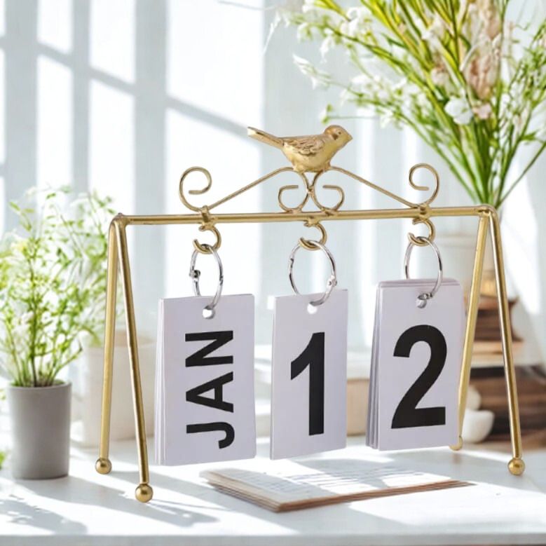 Perpetual Flip Calendar for Home or Office | Flip Desk Calendar | Standing Calendar for Office desk