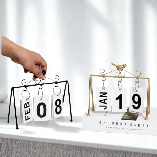 Perpetual Flip Calendar for Home or Office | Flip Desk Calendar | Standing Calendar for Office desk