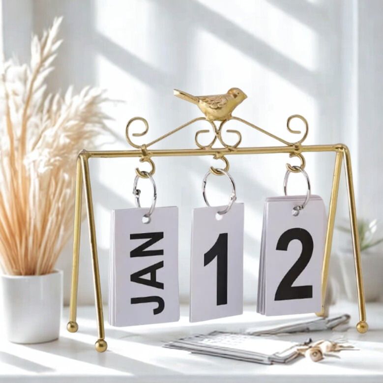 Perpetual Flip Calendar for Home or Office | Flip Desk Calendar | Standing Calendar for Office desk