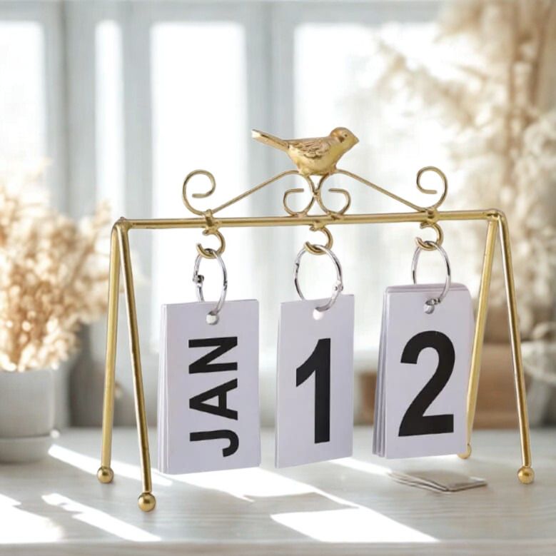 Perpetual Flip Calendar for Home or Office | Flip Desk Calendar | Standing Calendar for Office desk