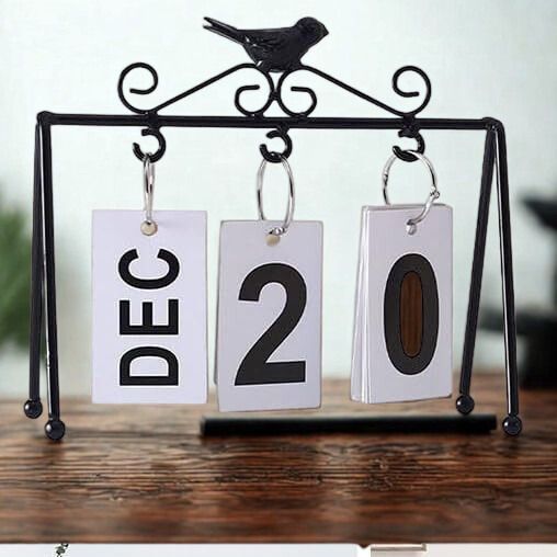 Perpetual Flip Calendar for Home or Office | Flip Desk Calendar | Standing Calendar for Office desk