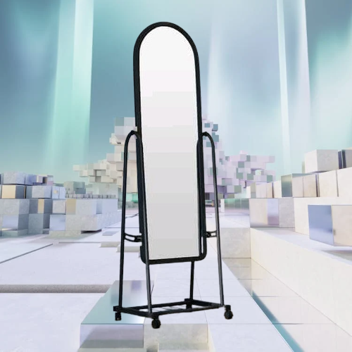 Dressing Mirror with Wheels | Full Body Length |  Wheels and shoes Rack