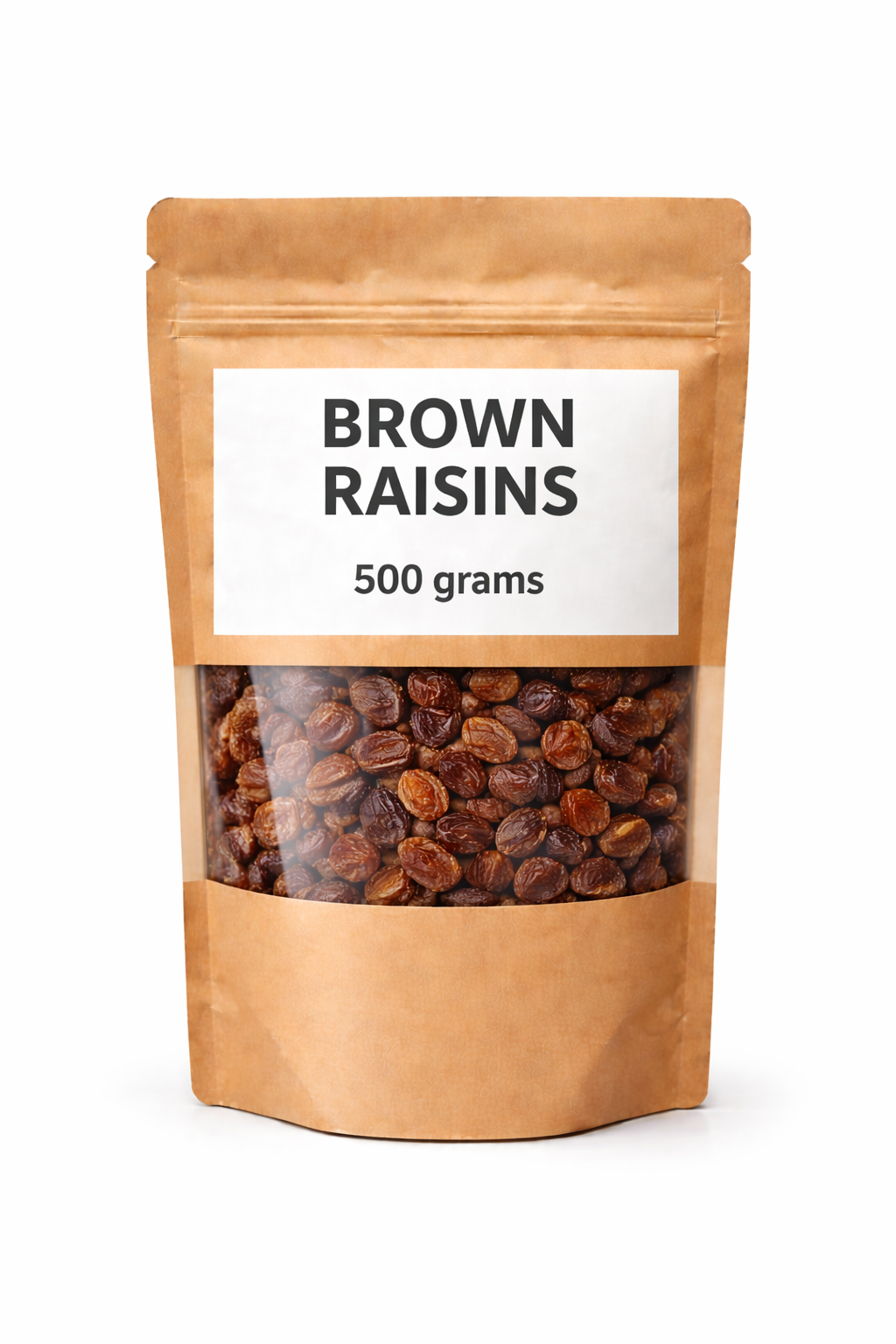 Brown raisins - 500 grams . Nutrient dense fruits, contains iron, potassium and fiber. Supports healthy digestion.