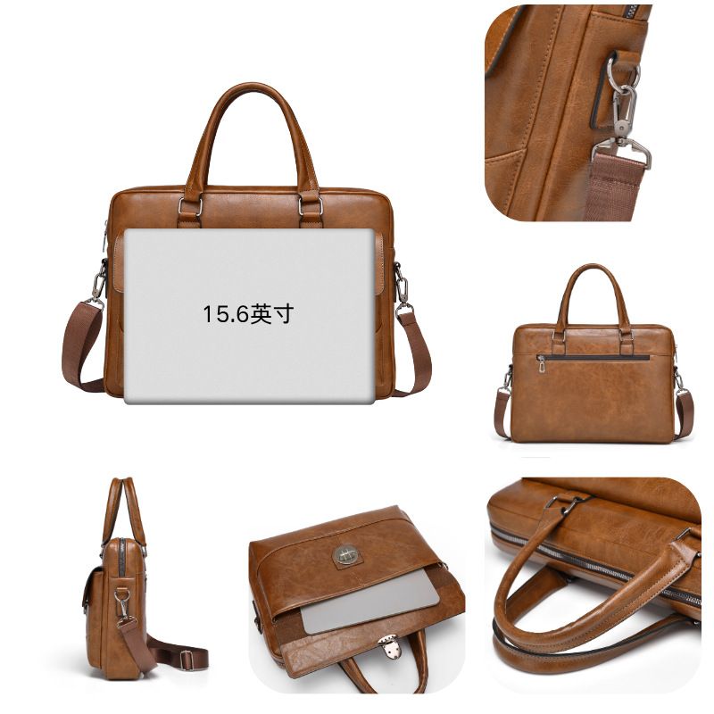 New commuter men's handbag high-end large capacity briefcase computer bag men's business handbag