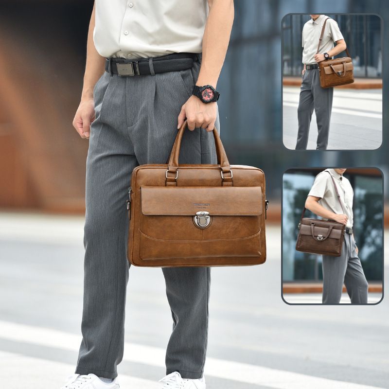 New commuter men's handbag high-end large capacity briefcase computer bag men's business handbag