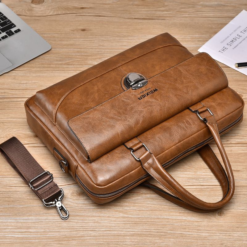 New commuter men's handbag high-end large capacity briefcase computer bag men's business handbag