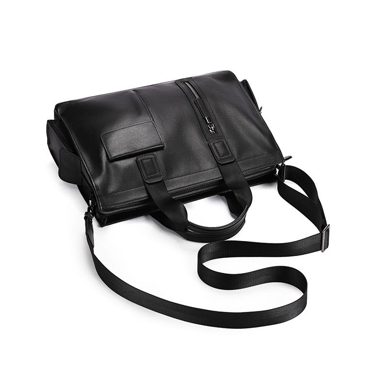 Genuine leather men's business hand-held casual large-capacity briefcase for men, made of cowhide, simple design, shoulder crossbody men's hand bag.