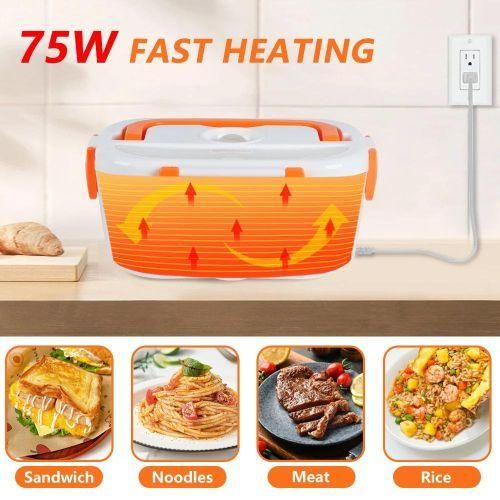 Hot Mini Portable Food Warmer Electric Lunch Box with Wall Plug, Mini Personal Heated Box Reheating Meals in Office, Travel, Potlucks, Hotel, Home Kitchen Electric Lunch Box Oven ,Portable Lunch Warme