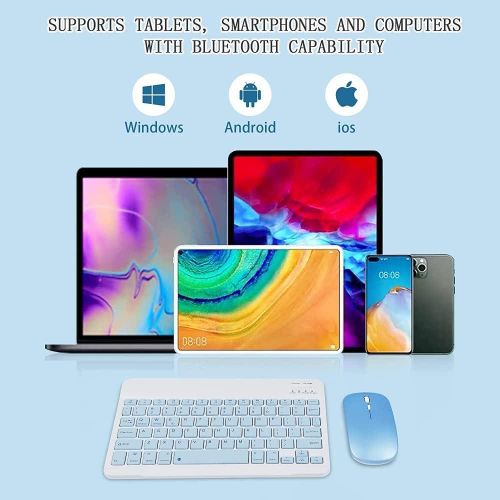 QUALITY Wireless Keyboard and Mouse Bluetooth Rechargeable Wireless Mouse Keyboard Set Ultra-Slim Portable Compact Keyboard and Mouse Combo for Computer/PC/Windows/Win7/8/10/11 Mac/iPad/iOS/Phone/Andr