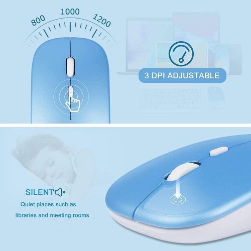 PREMIUM Wireless Keyboard and Mouse Bluetooth Rechargeable Wireless Mouse Keyboard Set Ultra-Slim Portable Compact Keyboard and Mouse Combo for Computer/PC/Windows/Win7/8/10/11 Mac/iPad/iOS/Phone/Andr