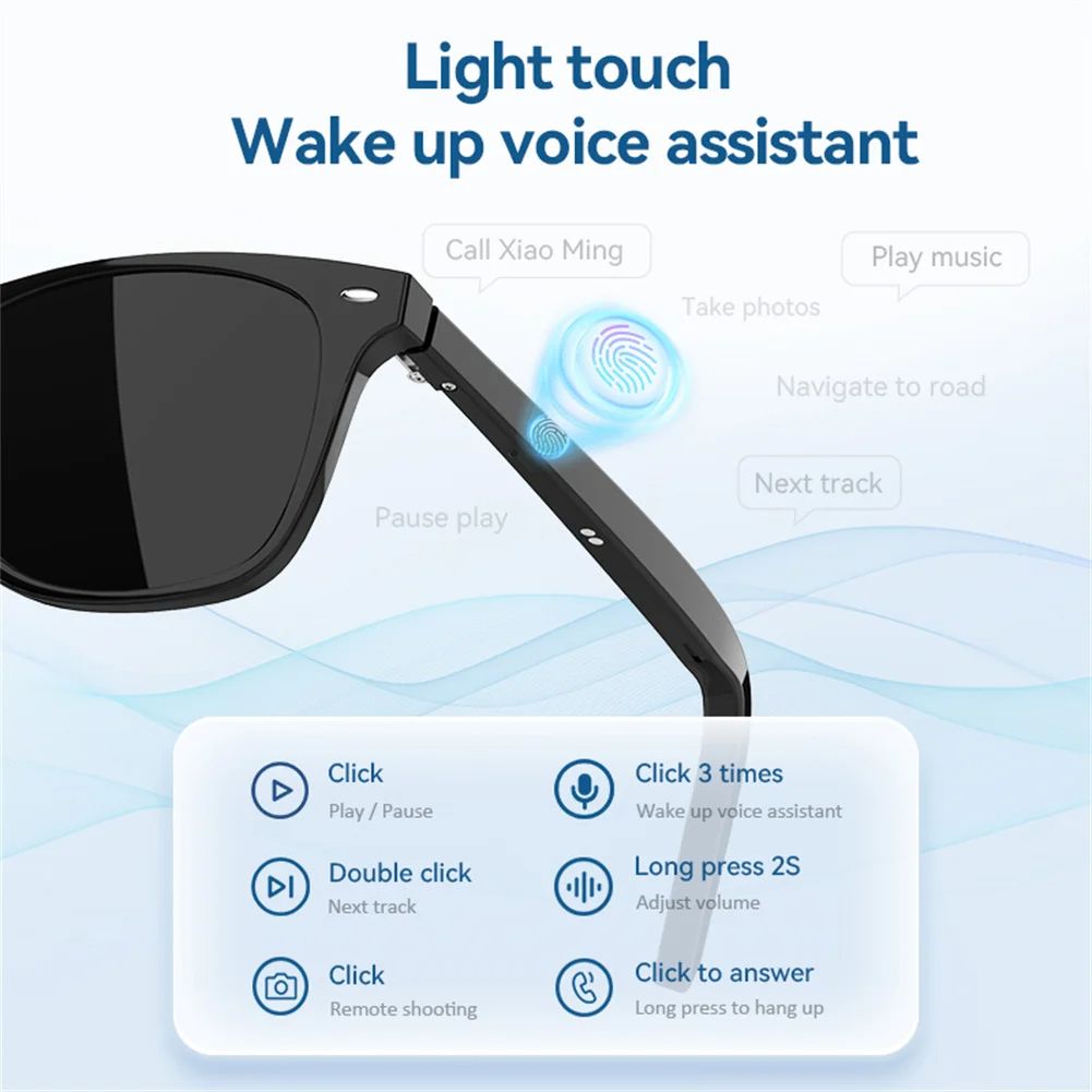 G05 Headset Wireless Bluetooth Sunglasses Smart Glasses Outdoor Sport Earphone Hands-Free Calling Music Anti-Blue Eyeglasses