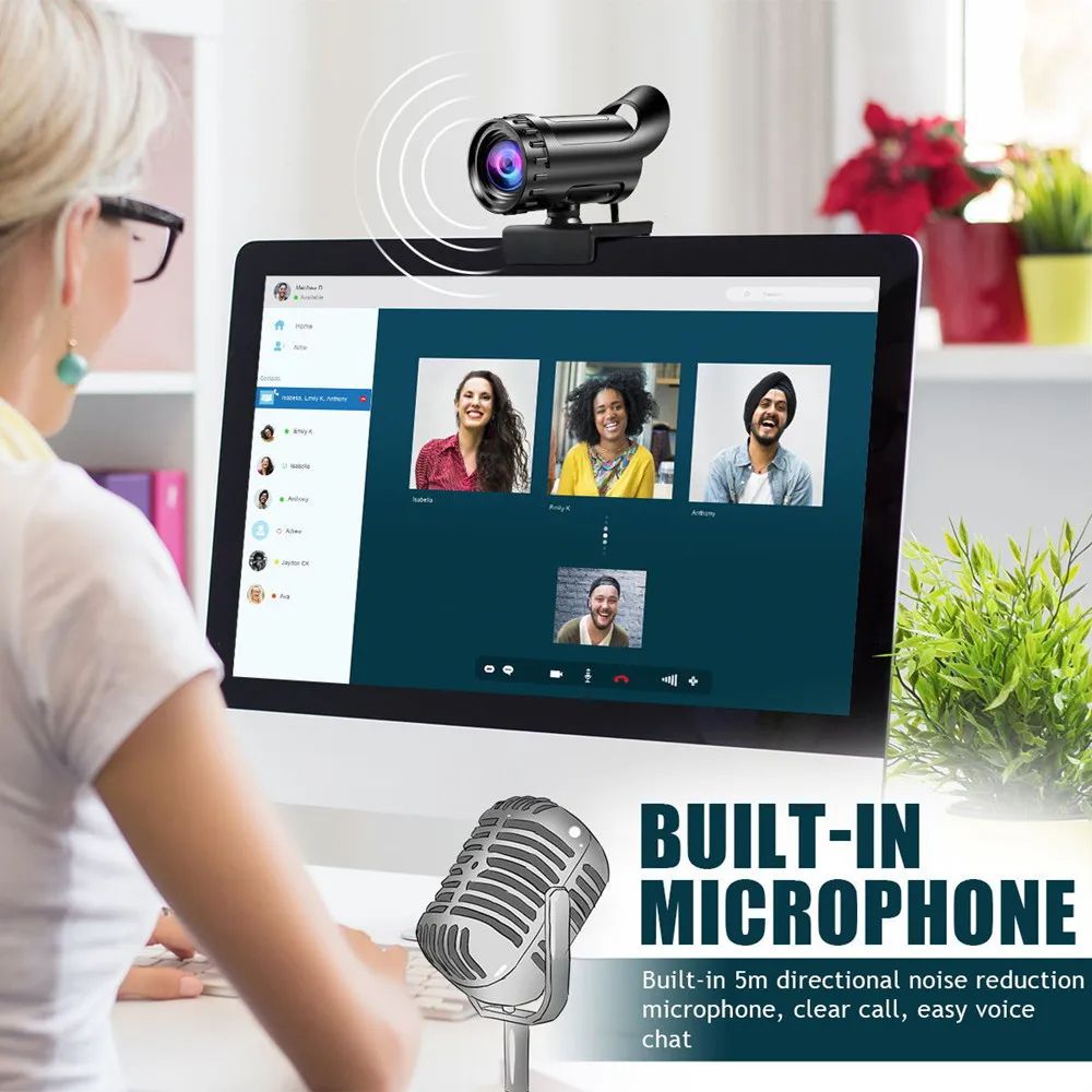 4K Web Camera 1080p Webcam with Microphone PC Camera 60fps HD Full Webcam Web Cam For Computer Web USB 1080p Camera For PC