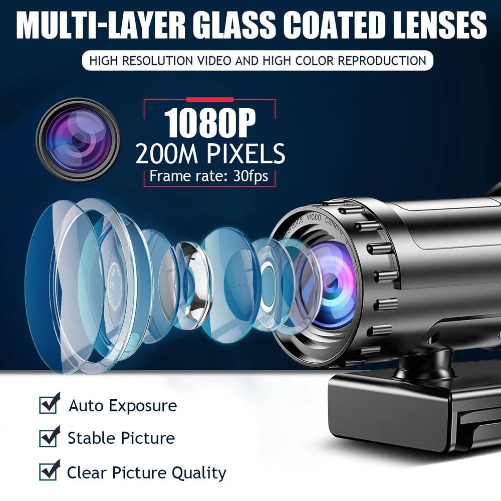 4K Web Camera 1080p Webcam with Microphone PC Camera 60fps HD Full Webcam Web Cam For Computer Web USB 1080p Camera For PC
