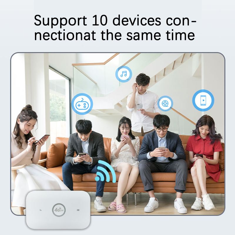 MIFI pocket hotspot Router Wireless lte wifi modem Sim Card 4G Router 10 WiFi users built-in battery portable WiFi