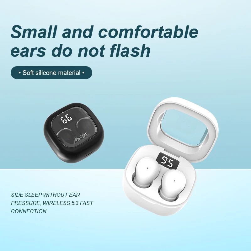 Wireless Bluetooth Headphones TWS In-Ear Invisible Sleep Earbuds With Mic Noise Cancelling Earphones HIFI Music Headset