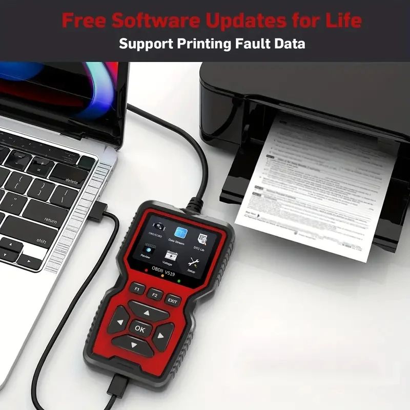 OBDII Diagnostic Code Reader Tool For Check Engine Light Battery Voltage Testing OBD2 Scanner Live Data Professional Mechanic