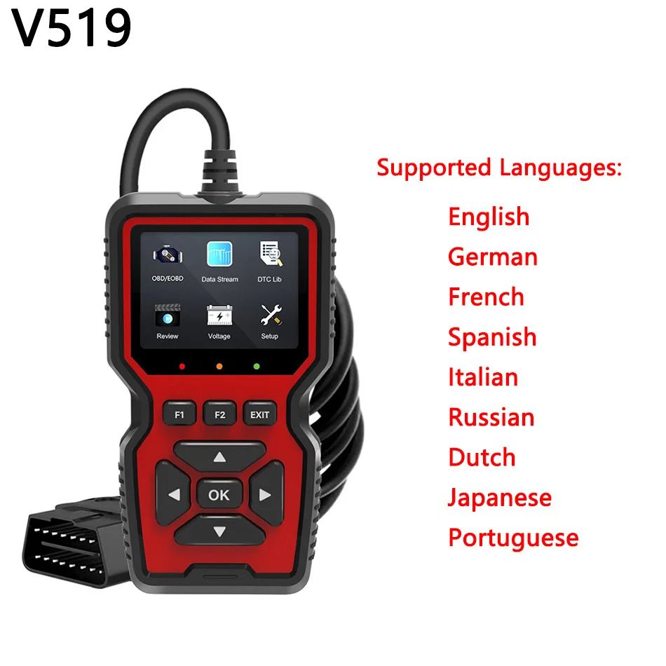 OBDII Diagnostic Code Reader Tool For Check Engine Light Battery Voltage Testing OBD2 Scanner Live Data Professional Mechanic