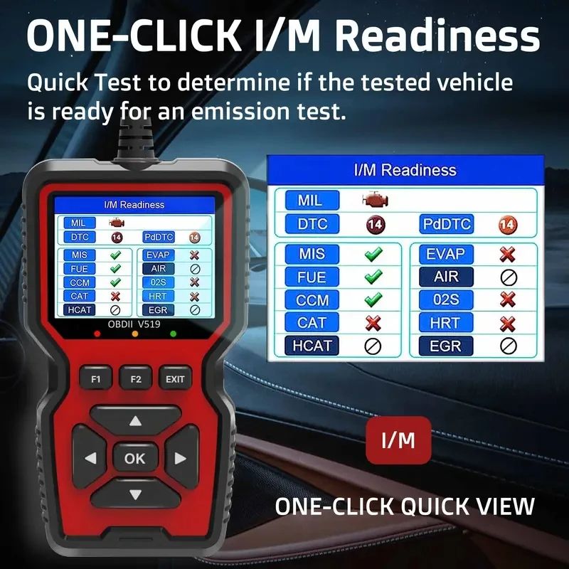 OBDII Diagnostic Code Reader Tool For Check Engine Light Battery Voltage Testing OBD2 Scanner Live Data Professional Mechanic